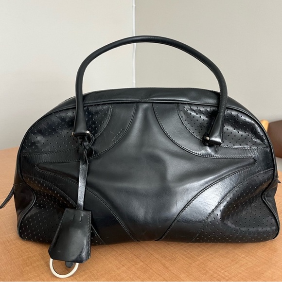 🌿authentic Prada vitello drive bowler bag w cards and duster black - Picture 11 of 11
